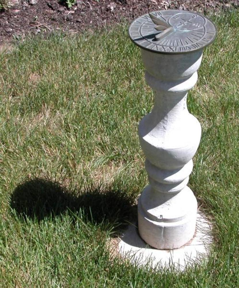 A typical garden sundial with fixed gnomon