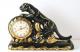 Snider black panther mantel clock with gold accents