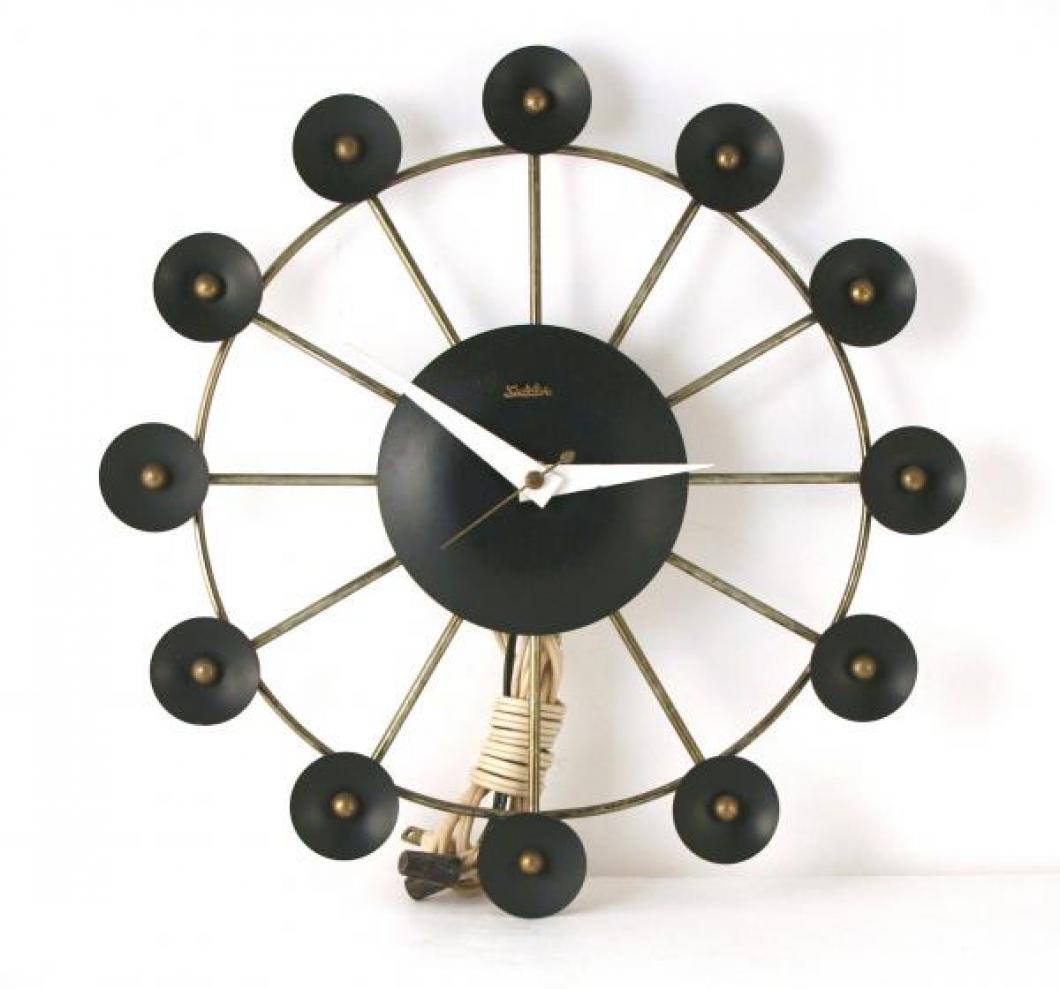 Snider black round wall clock
