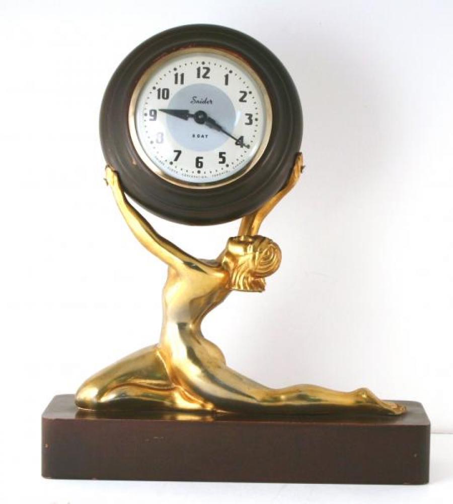 Snider golden goddess mantel clock