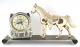 Snider gold and silver horse/horseshoe mantel clock - metal base