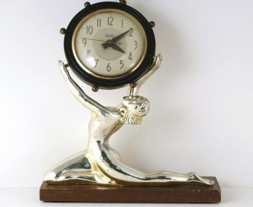 Snider silver goddess mantel clock