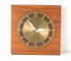 Snider square panel wall clock, teak wood (mid 1960s, electric)