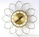 Snider brass-plated rod "flower" wall clock (early/mid 1960s, electric)
