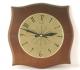 Snider brass-dial wooden wall clock (battery operated, 1960s)