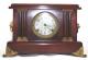 Pequegnat "Stratford" model mantel clock - red wood with gold detail
