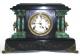 Pequegnat "Ontario" model mantel clock - black with faux marble detail