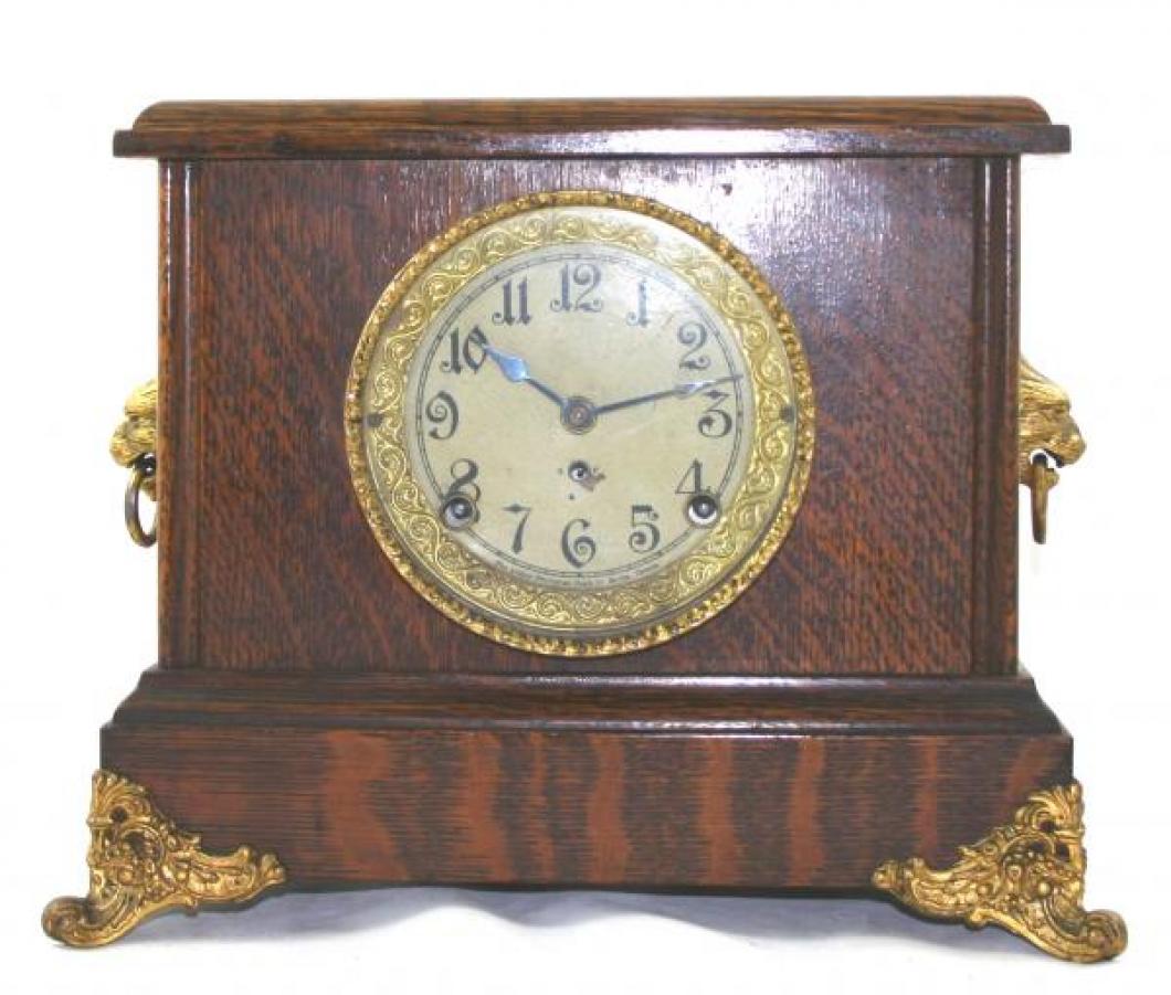 Pequegnat "Barrie" model mantel clock - gold framed face