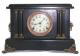 Pequegnat "Stratford" model mantel clock - black finish with copper detail