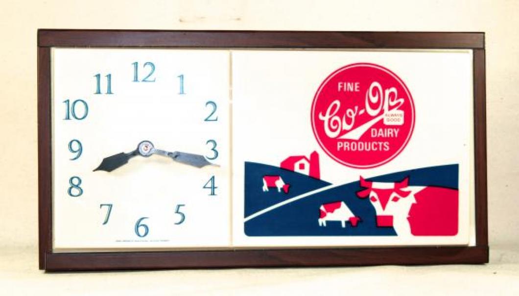 Advertising clock made by Dairy Products Advertising in Weston, ON
