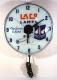 Advertising clock made by Gorrie Advertising Service Ltd., Toronto ON, advertising Laco Lamps