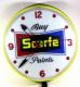 Advertising clock made by Tek Plastics Ltd. in Toronto, ON, advertising Scarfe Paints