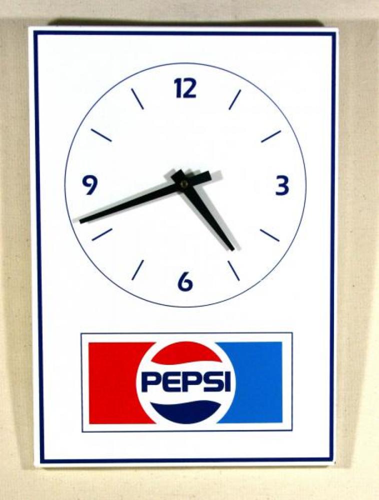Advertising clock made by Gor-Don Metal Products and Services Inc., Scarborough ON, advertising Pepsi Cola