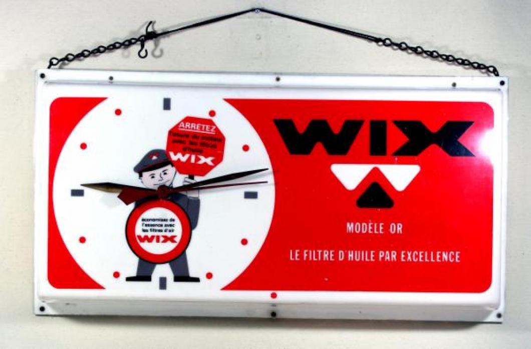 Advertising clock made by Advertising Promotions of Toronto, Weston ON, advertising Wix air filters