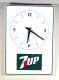 Advertising clock made by Gor-Don Metal Products and Services Ltd., Scarborough ON, advertising 7-Up soft drinks