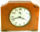 Seth Thomas 1930s tan catalin, spring-driven alarm clock 