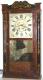 Butler & Henderson, Annapolis Nova Scotia 1830s half column & splat mantel clock (mirror in door, wood gears)