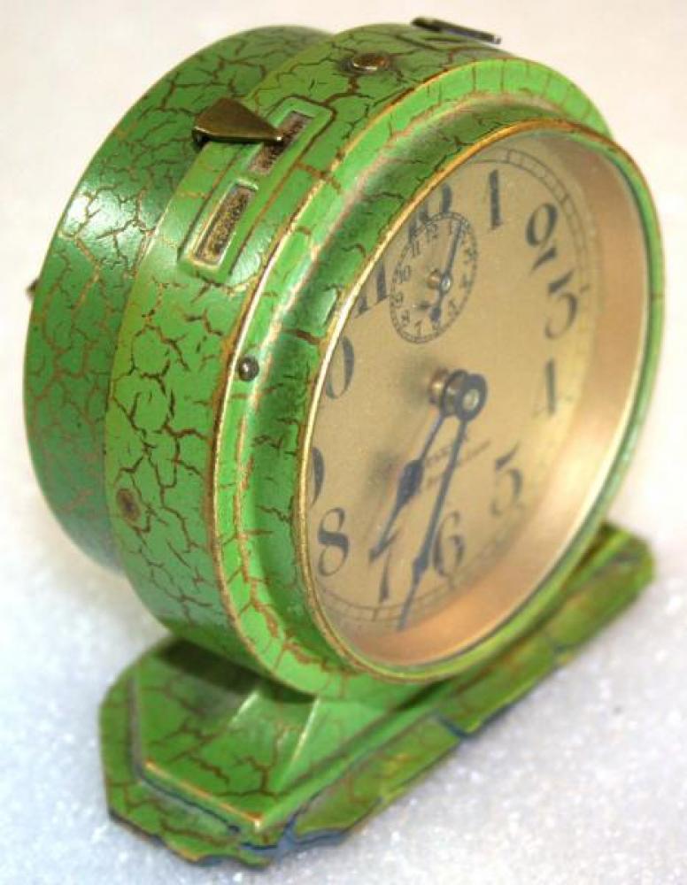 Westclox 1920s Baby Ben De Luxe (Green) Alarm Clock (Side View)