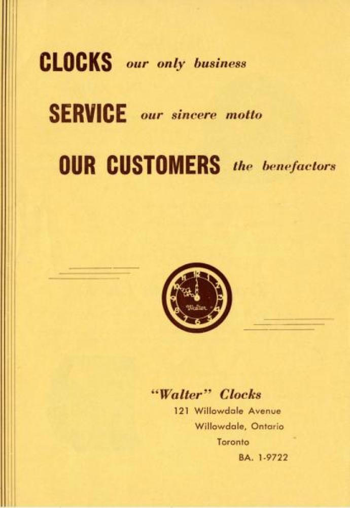 Front page of 4 page company catalogue 1950s