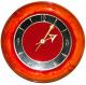 Red version Caravelle round plate model battery wall clock.