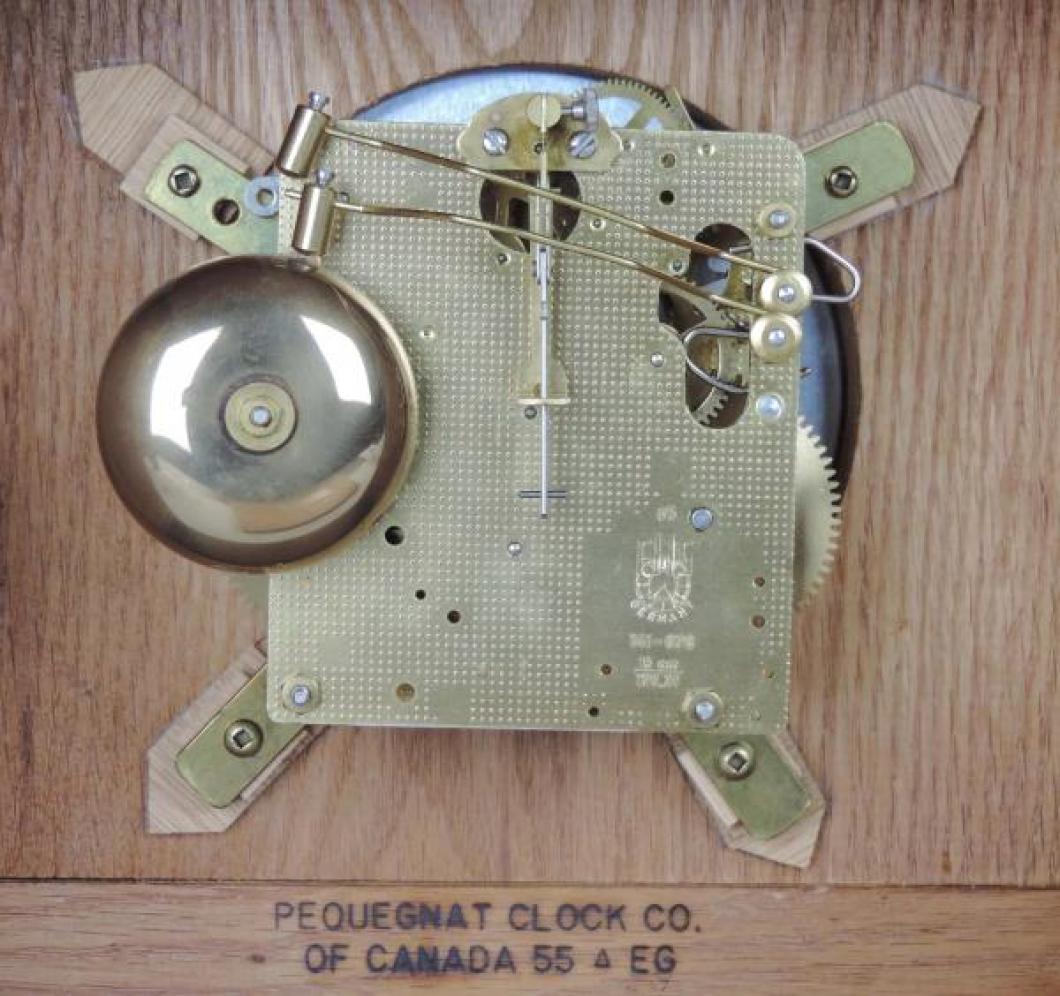The movement in Paul Pequegnat's BARRIE model mantel clock.