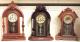 Canada Clock Company Hamilton 1880-1884 three mantel clocks, Ontario model at left