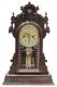 Canada Clock Company, Hamilton CITY of PARIS model mantel clock FRONT (smaller version, Connell repro tablet, old dark varnish)