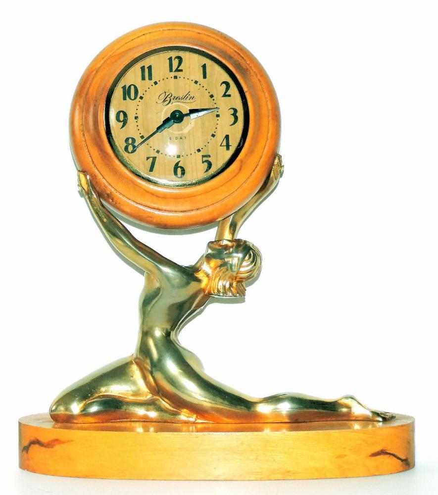 Breslin 'Golden Goddess' model windup clock (similar to Harry Snider's model)