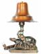 Breslin electric LAMP with copper-coloured metal shade and base, metal elephant family