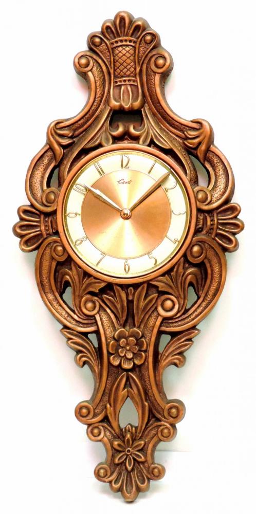 Girotti molded polymer battery wall clock, BARBOQUE model (different colour), 1974 date on case