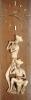 Unknown 1970s model, two musicians, molded chalkware on wood panel (29" X 9")